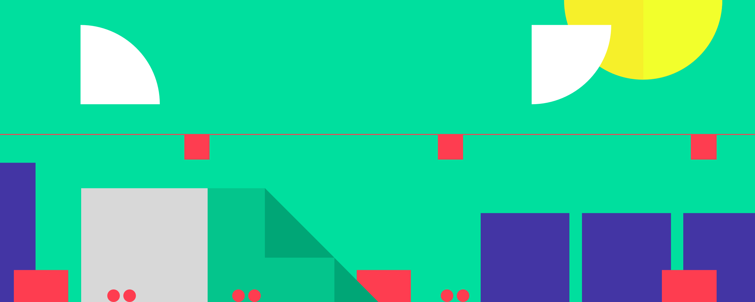 Stilisierte Grafik: Skyline einer Stadt